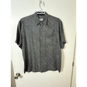 Vintage KINU Men's 100% Silk Short Button Up Sleeve Shirt - Size Med.